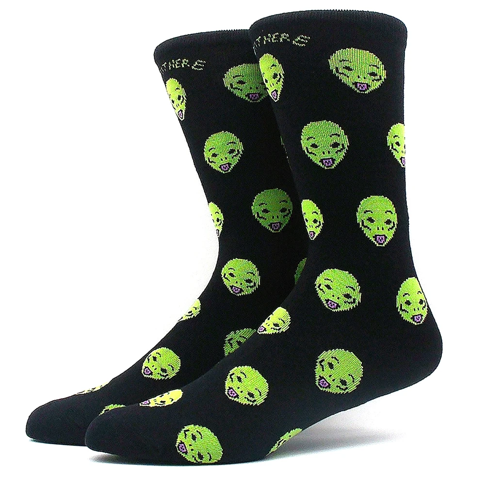 해피 재밌는 양말 남성과 여성의 외계인 양 패턴 Sokken Diversidos Jacquard Calcetines 남여 힙합 스케이트 보드 양말