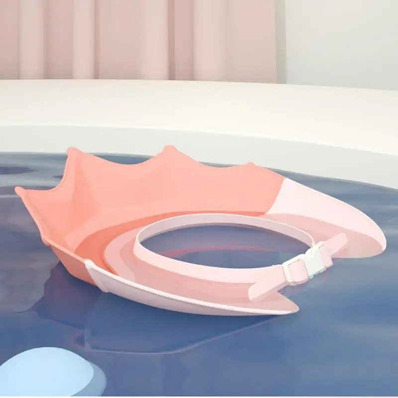 Baby Swim Shower Cap Bath Shampoo Adjustable Eye Protection Head Water Cover Baby Care Wash Hair Shower Cap For 0-6 Years Kids