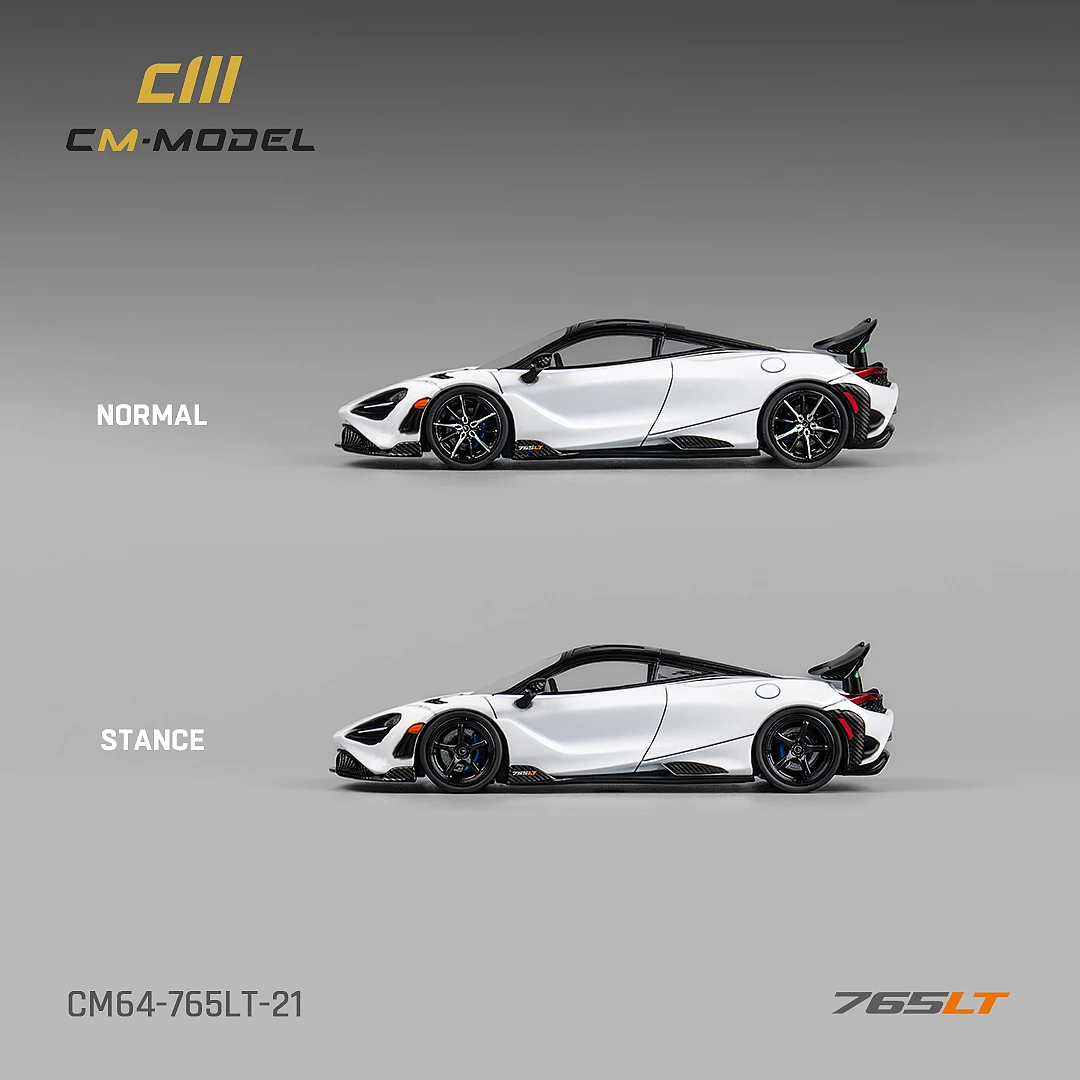 CM Model 1/64 765LT carbon cap tail supercar model * Two sets of wheels * In stock 2