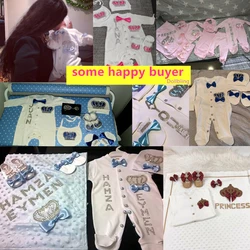 Customized Newborn Baby Boy Outfit Set with Real Cotton Receiving Blanket (Customzied order)