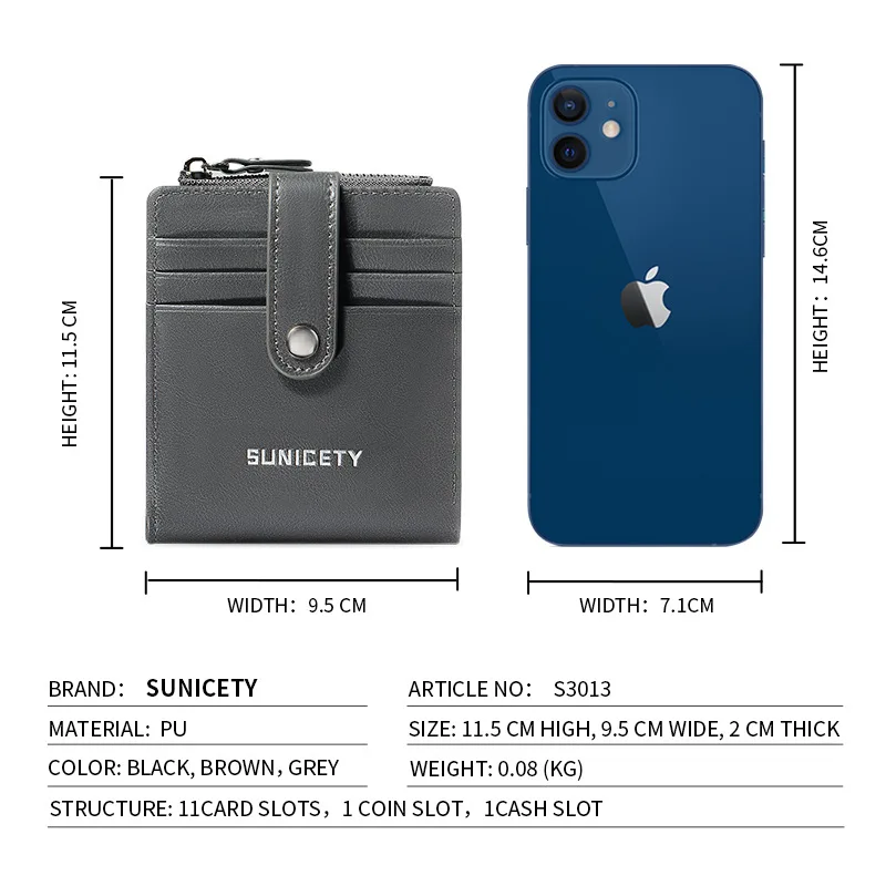 Men's Wallet Multi card position Anti theft swiping PU leather Card Bags business affairs Two fold Short Buckle Wallet New