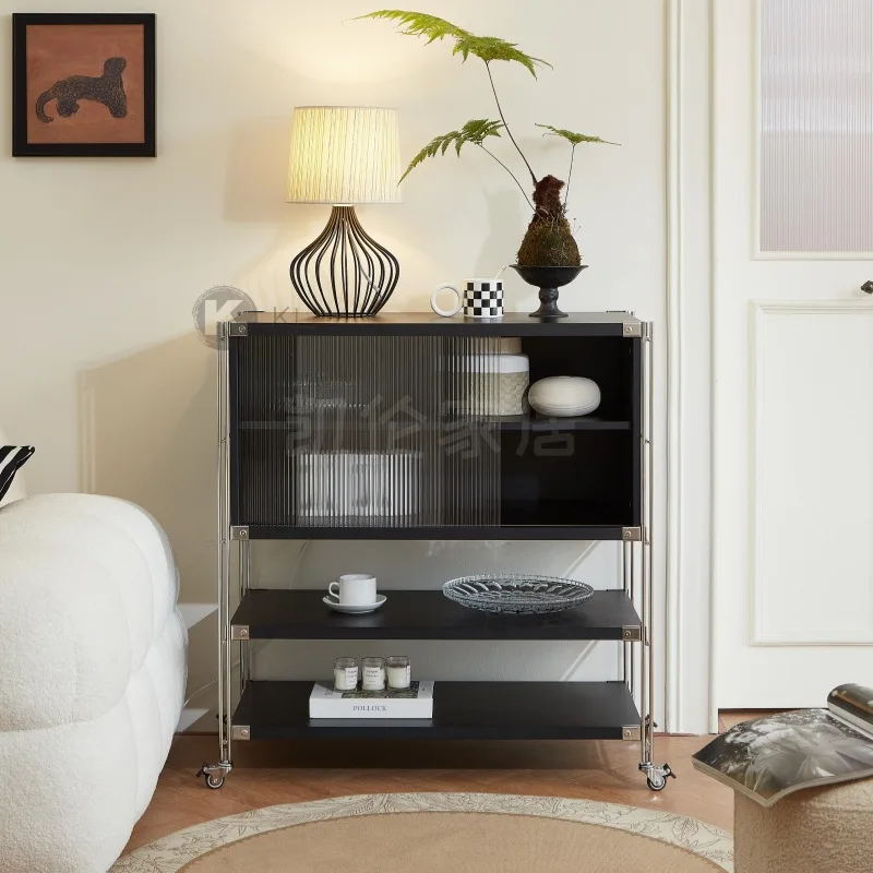Sideboard Cabinet Cupboard Stainless Steel Storage Rack Kitchen Floor Multi-Layer Wall Storage Armoires de Cuisine