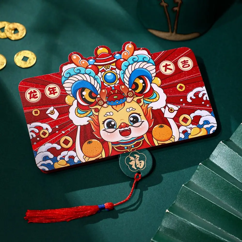 

2024 New Year Packet Red Envelope Dragon Pattern Luck Money Bag Money Bags Best Wishes DIY Packing Red Pocket Wedding Birthday