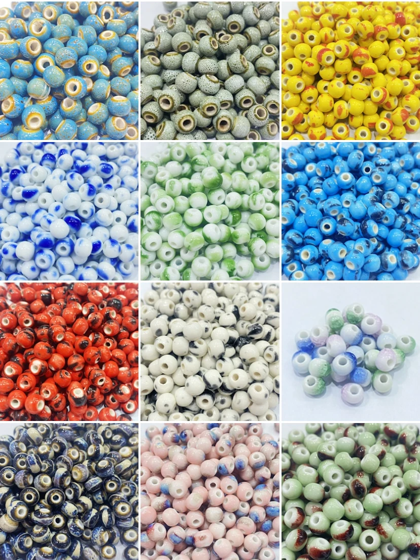 Vibrant 50-Color Ceramic Spacer Beads Set for DIY Jewelry and Crafts