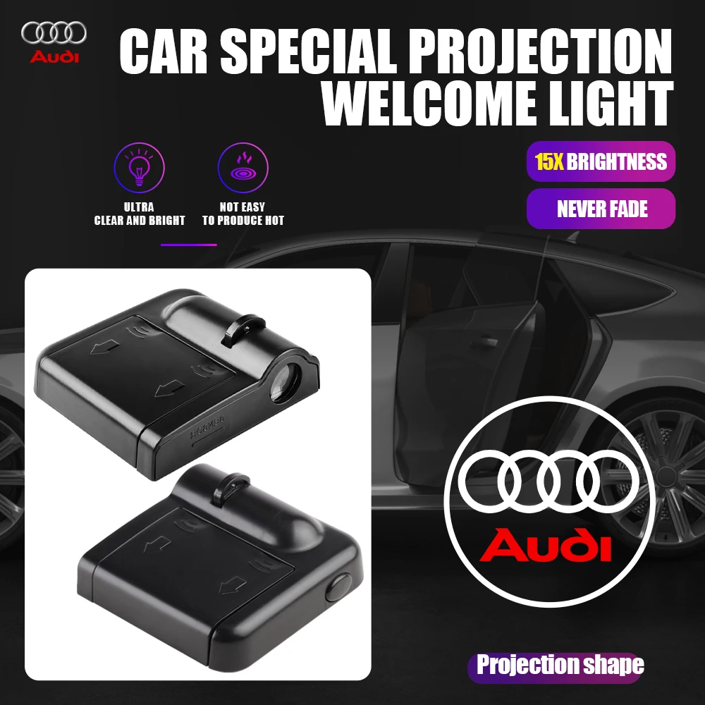 Wireless Hd Proiettore Porta Auto Luce Di Benvenuto Led Shadow Lamp Per Audi A4 B8 B9 B6 B7 A3 8P 8V 8L A6 C7 C6 A5 Q5 Tt Sline Rs