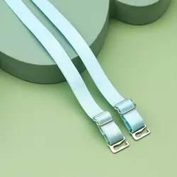 Adjustable Double - Shoulder Stainless Steel Anti - Slip Bra Straps in Solid Color - L (Light blue)