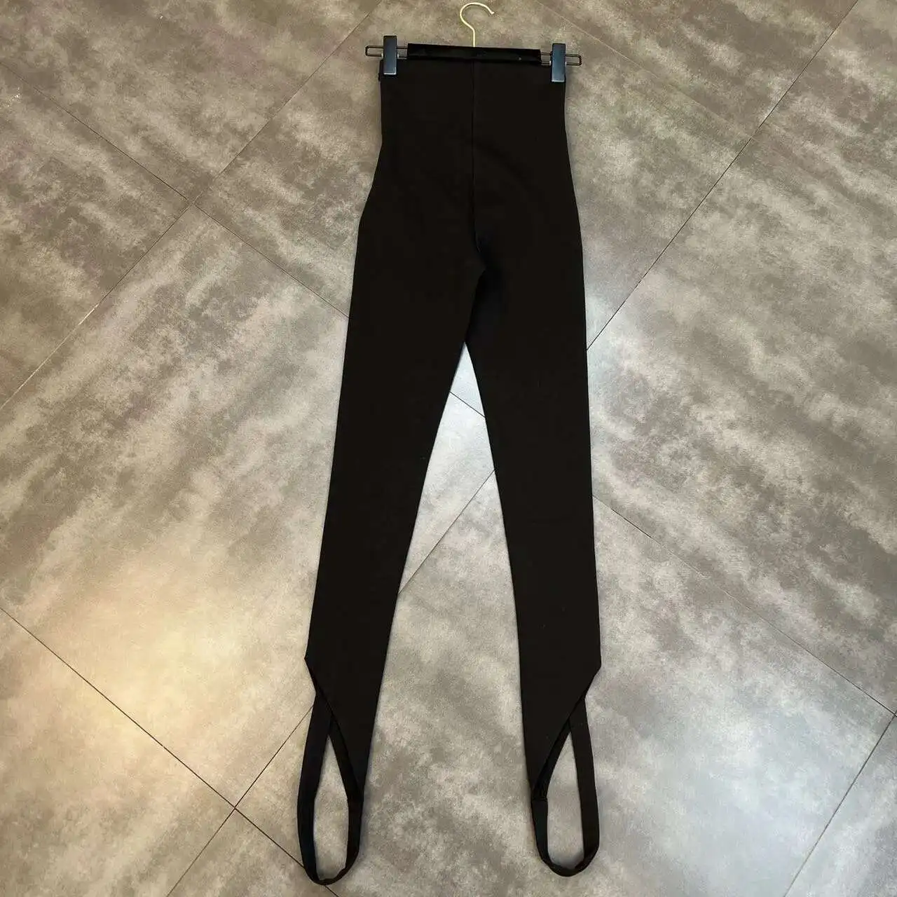 DEAT Casual High Elastic Waist Cross Patchwork Design Pencil Pants For Women Stretch Black Trousers 2026 Autumn Female 11XX5390