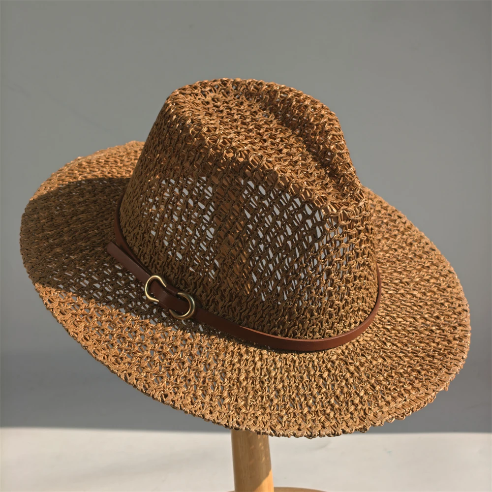Classic Panama Straw Hat For Sun Protection And Beach Hiking_voghion.com