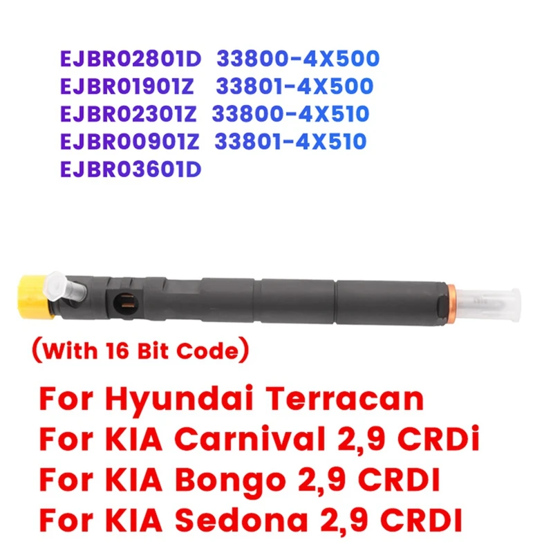 

Новый Дизельный топливный инжектор Ejbr02301z 33800-4X510 (с 16-битным кодом) для Hyundai townan Kia Carnival Bongo л, замена