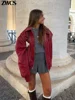 Wine Red Zipper Leather Jacket Women Casual Long Sleeve Lapel Cropped Coat 2024 Autumn New Lady Vintage Fashion Tops Outerwear 2