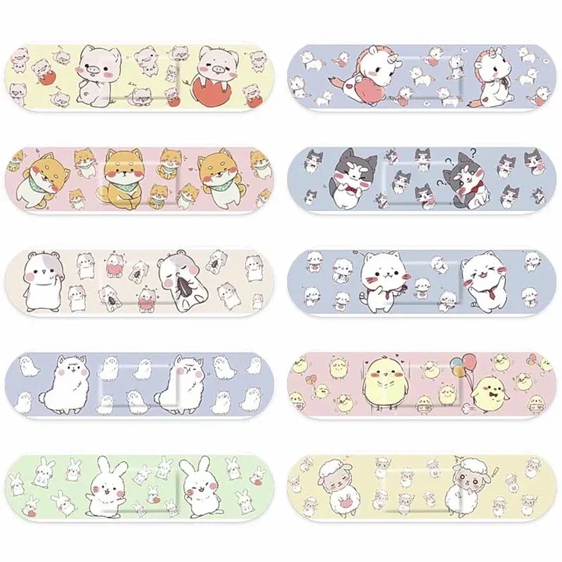 120pcs Kawaii Cartoon Water Resistant Band Aid Breathable Self-adhesive Plaster Bandages Patches Woundplast for Children