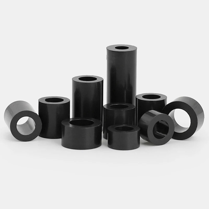 ABS spacer washer 20/ 50pcs M3 M4 M5 M6 M8 white/ black non-threaded round hollow standoff washer PCB board spacer 2 to 25mm