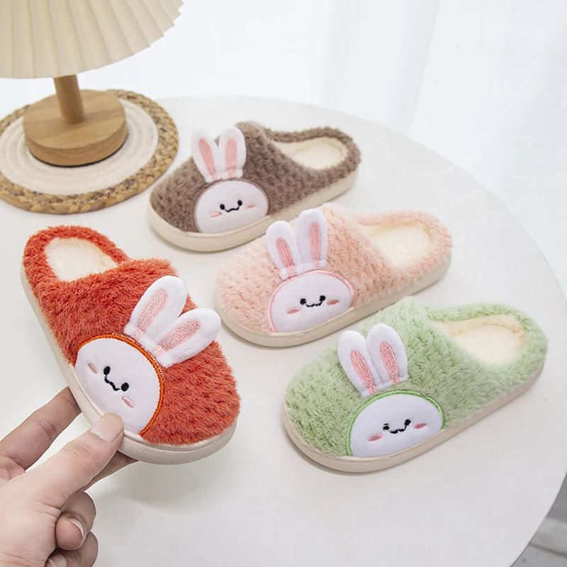 Cotton Kids Slippers Rabbit Shaped Indoor Winter