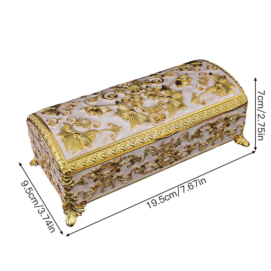 صندوق مجوهرات أوروبي كبير، قلادة، أقراط، خواتم، تخ...