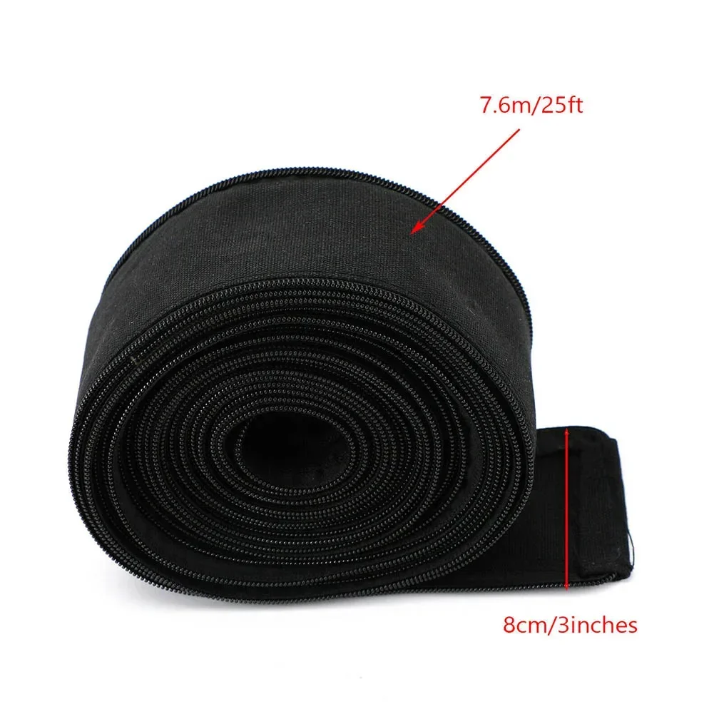 25ft/7.6m Protective Sleeve Sheath Cable Cover Welding Tig Torch Hydraulic Hose Tools Black Welding Soldering Supplies High Qual