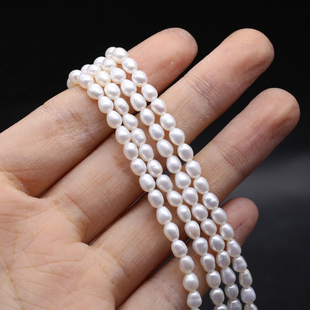 

Hot Sale Natural Zhuji Freshwater Culture Pearl Beads Small Loose Oval Bead for Jewelry Making Diy Necklace Bracelet Supply