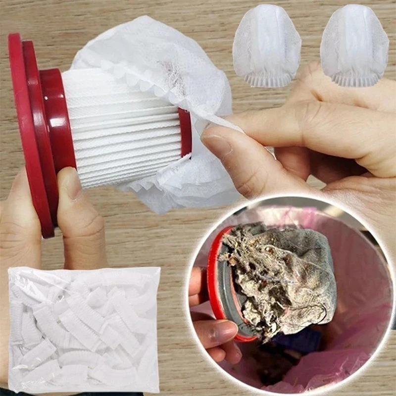 100Pcs Disposable Home Vacuum Cleaner Filter Mesh Durable Mesh Net Dust Collection Filter Cover Accessories for Vacuum Cleaner