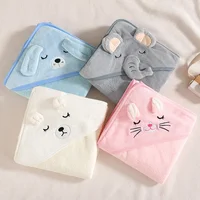 Cartoon Animal Baby Bath Towels Soft Newborn Hooded Towel Blanket Toddler Bathrobe Warm Sleeping Swaddle Wrap For Baby Girls Boy 2