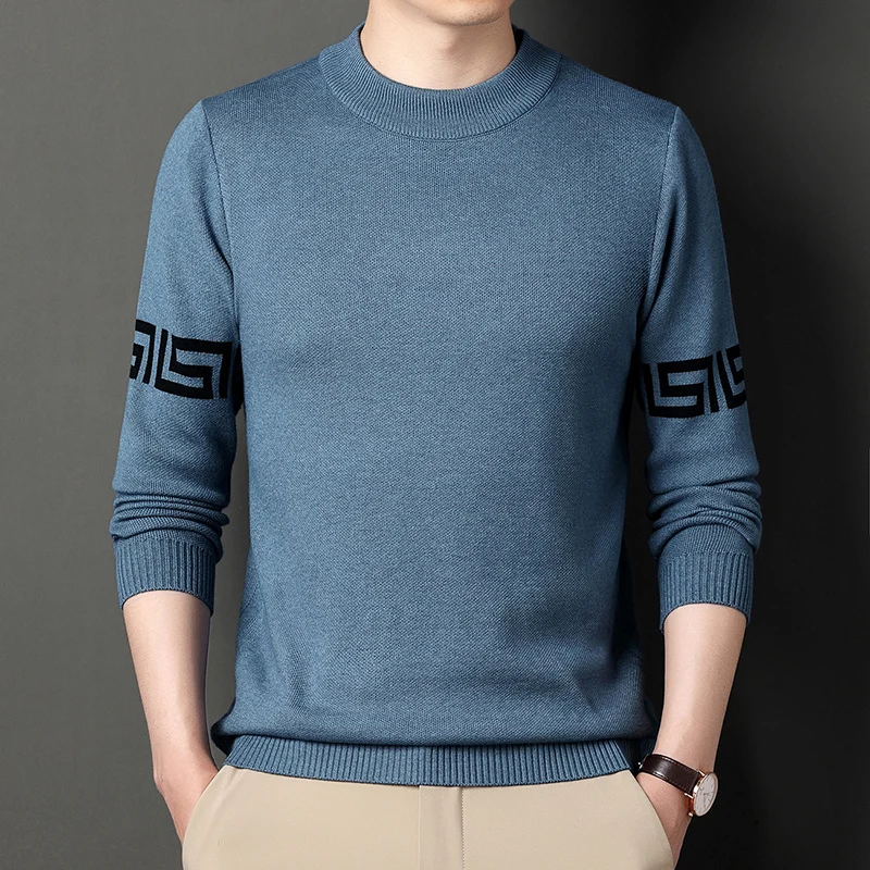 

2023 Autumn/Winter Style Plush and Thick Insulation Casual Sweater for Men's Sweater Pullover Fashion Letter Versatile