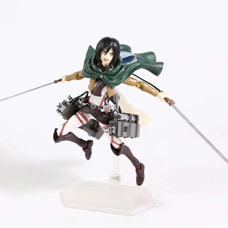 14cm Removable Exquisite Action Figures Anime Attack on Titan Eren Yeager  Figma PVC Action Figure Shingeki No Kyojin Mikasa Model 