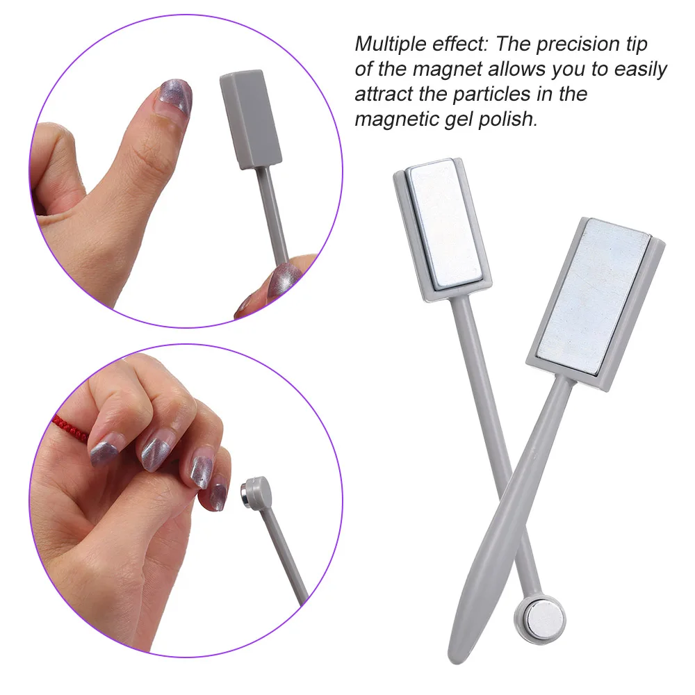 5Pcs Nail Art Magnet Tool Set with Double Head Flower Design Nail Magnet Pens And Strong Magnet Stick for Cat Eye Gel Polish
