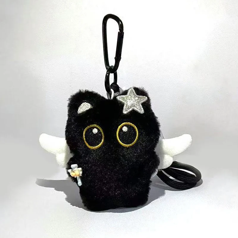 Adorable Black Cat Plush Keychain – Soft Cartoon Kitten Stuffed Pendant
