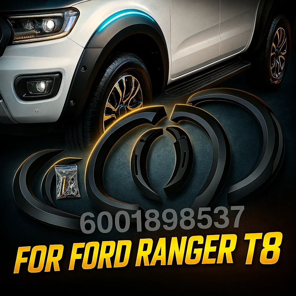 DUKE4WD 매트 블랙 LED 펜더 플레어 포드 레인저 Wildtrak XL XLT T7 T8 2015-2022 머드 가드 자동차 스타일링을위한 휠 아치 확장