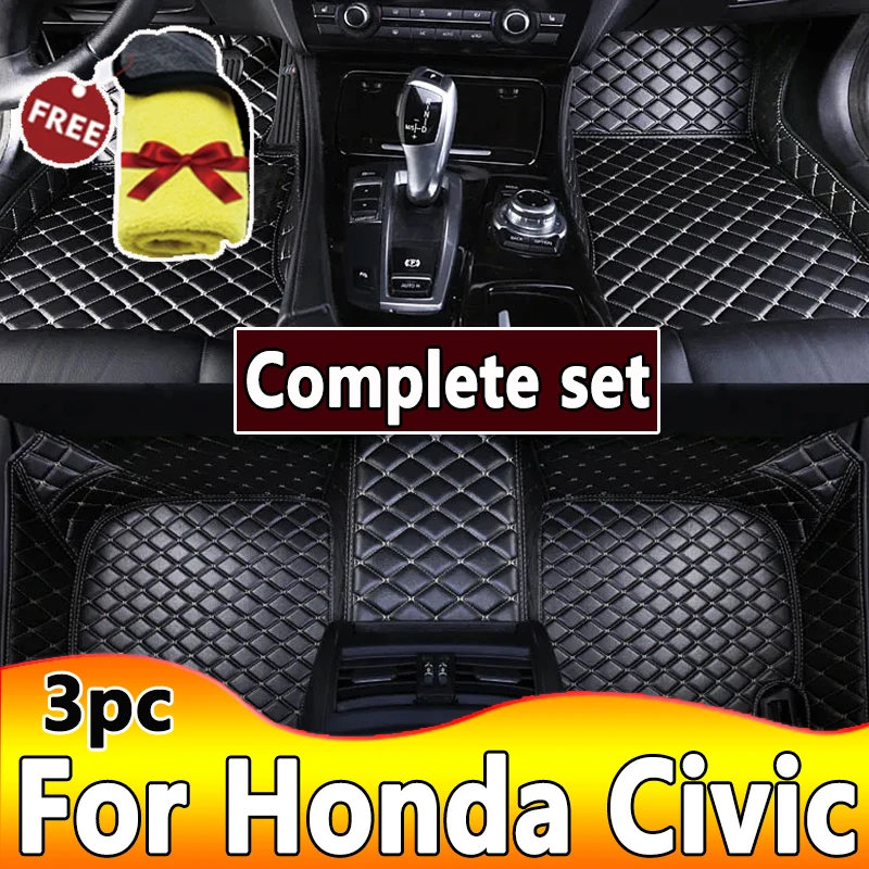 

Custom Car Floor Mats For Honda Civic 2012 2013 2014 2015 Auto Foot Pads Automobile Carpet Cover interior accessories