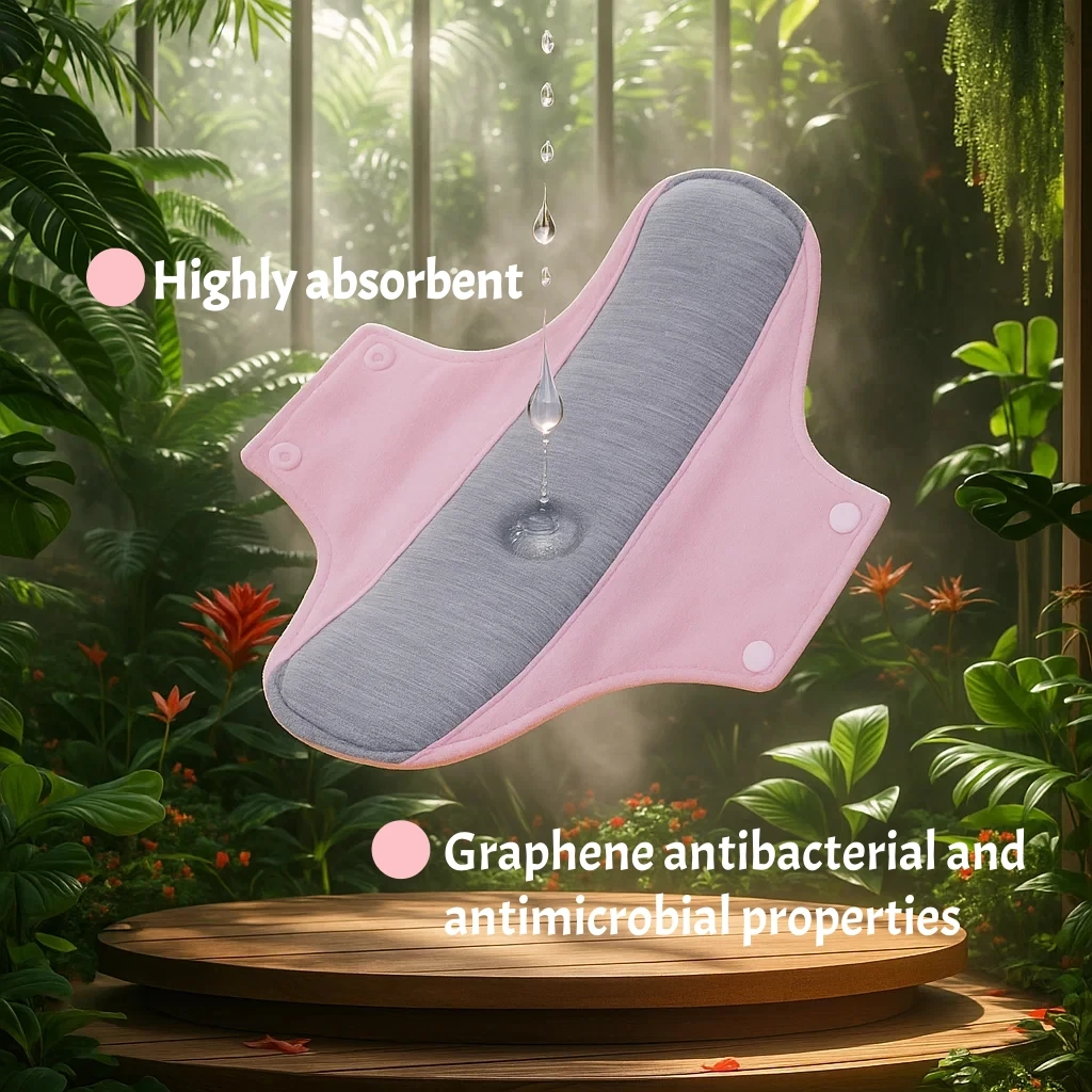 5pcs/set Leak-Proof & Waterproof Washable Incontinence Pads with Graphene for Elderly Care,Female Sanitary Pads