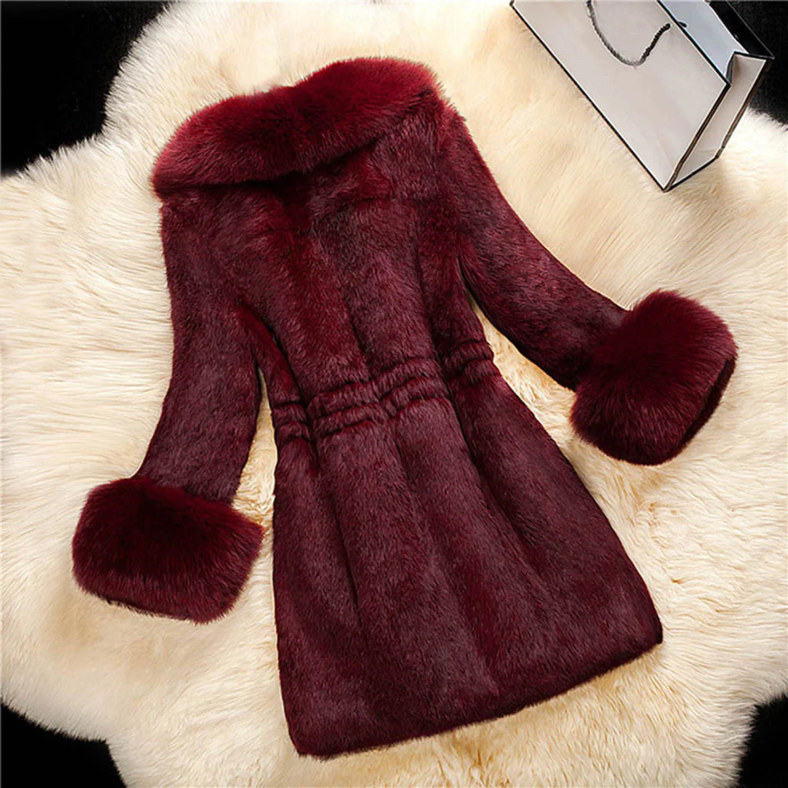 Women'S Winter Jacket Outerwears Women Lady Coat Winter Warm Long Sleeve Solid Outwear Coat Plush Jacket Casaco Inverno Feminino - 3