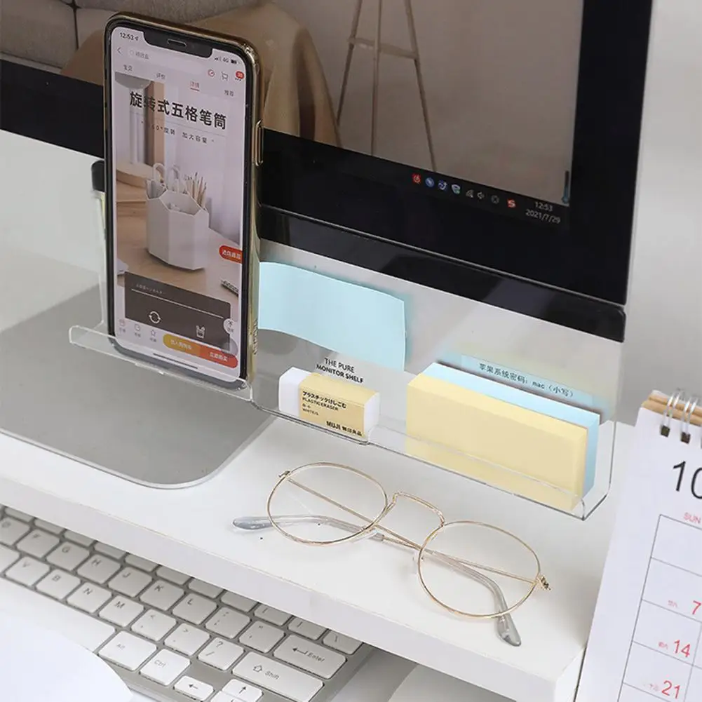 

Storage Holder Acrylic Cell Phone Stand Organizer Rack with Message Board for Home Office Easy Installation Storage for Home