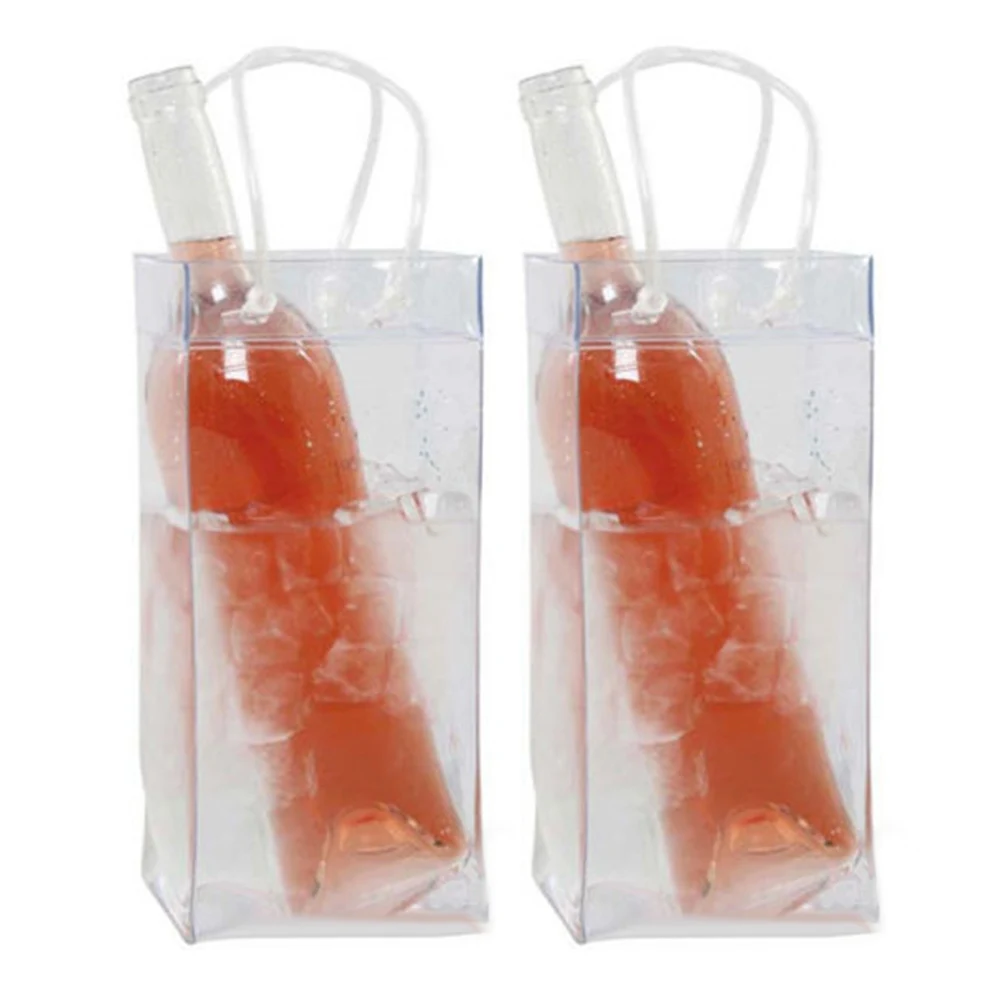 

1/2/5pcs Ice Wine Bags PVC Anti-leakage Ice Bag Wine Beer Champagne Bucket Drink Bottle Cooler Chiller Foldable Carrier