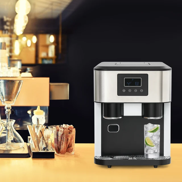 Machine à glaçons 3-en-1 pour comptoir, machine à glaçons rapide en 7-9 minutes, machine à glaçons de comptoir avec fonction de broyage de glace et d'eau froide, pour usage domestique et commercial 1