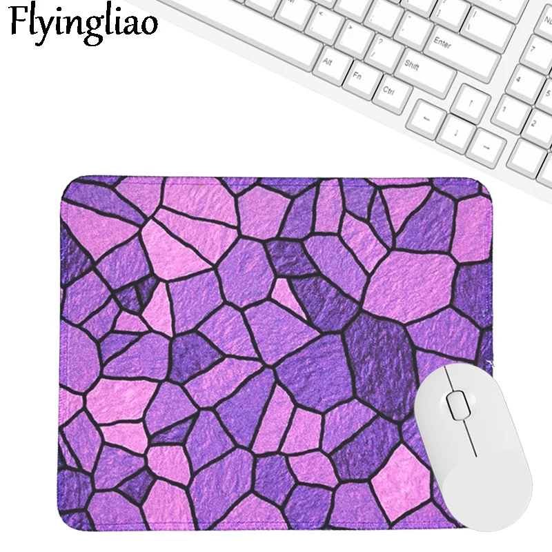 Purple Geometric lattice Creative Office Keyboard Pad Kawaii Laptop Mouse Mat Anti Slip Desk Mats Custom Desk Pad Wrist Rest 