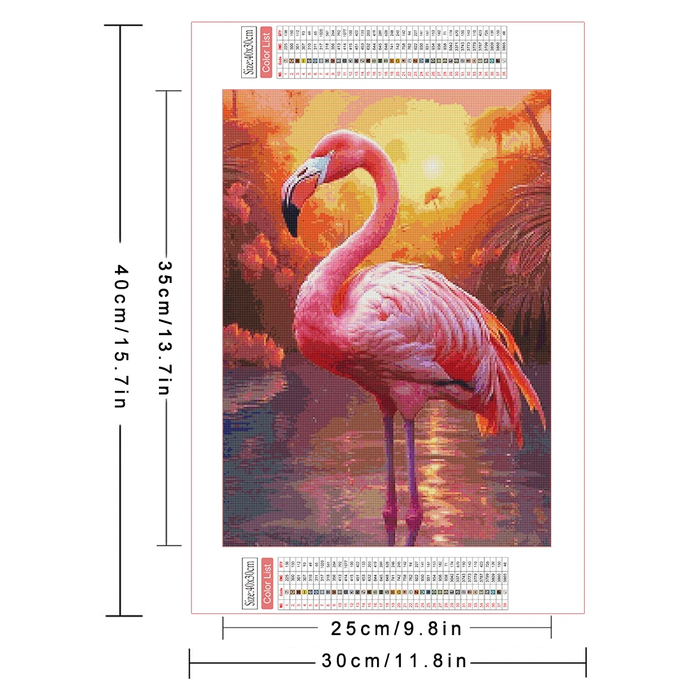 AZQSD 5d Diy Diamond Painting Flamingo Animal Cross Stitch Needlework Full Drill Embroidery Sale Birds Mosaic Home Decor