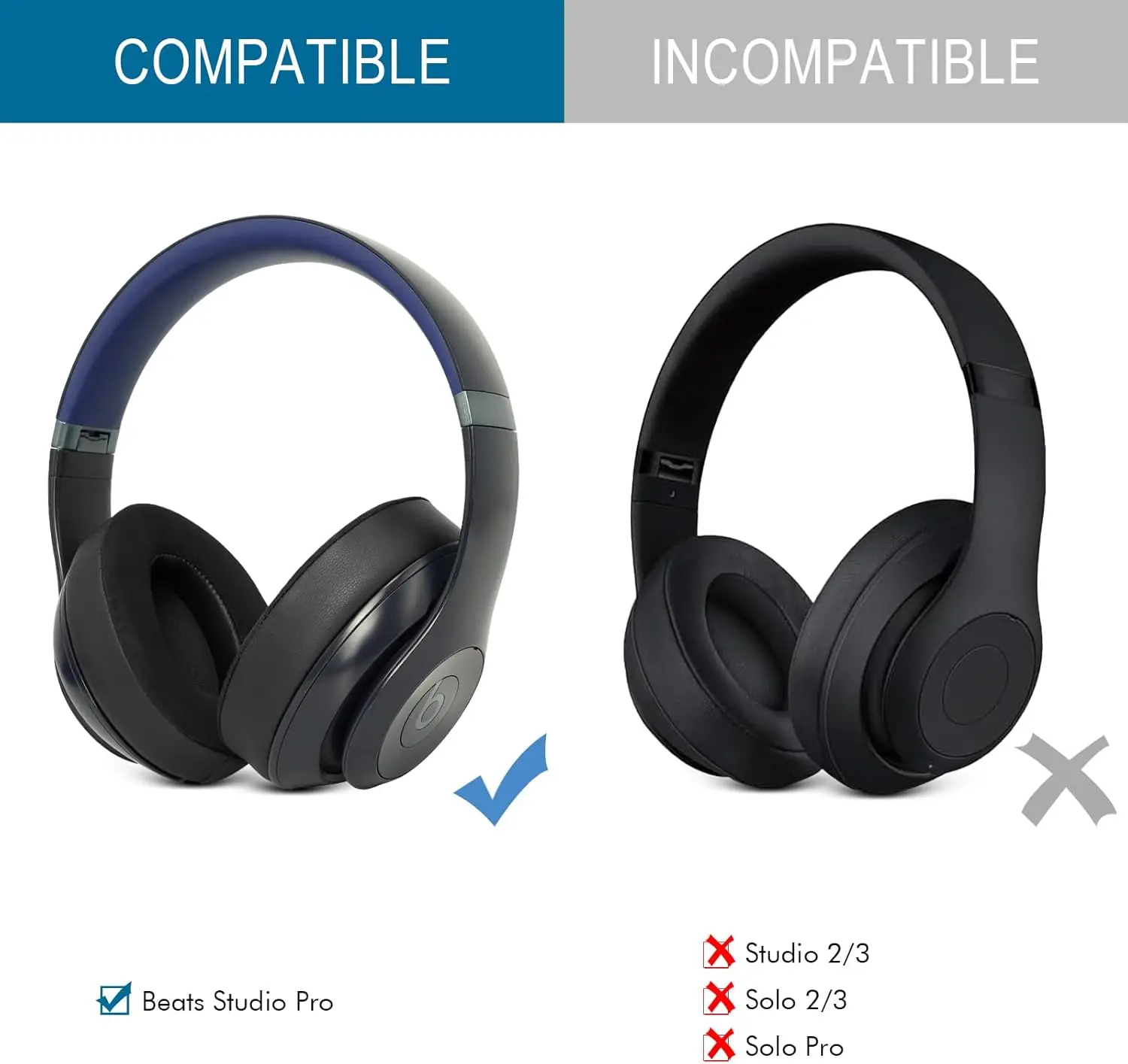 Studio Pro Cooling Gel Earpads for Beats Studio Pro Wireless Headphone Replacement Ear Pads Cushions Softer Foam Earmuffs