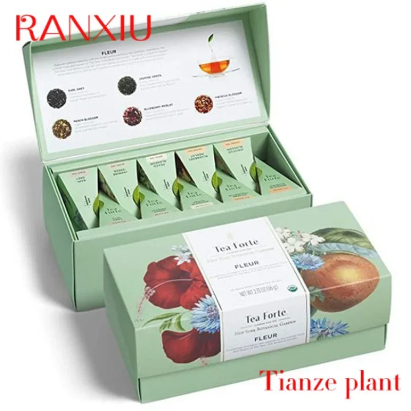 

Custom luxury custom logo tea packaging box cup jar flip lid box