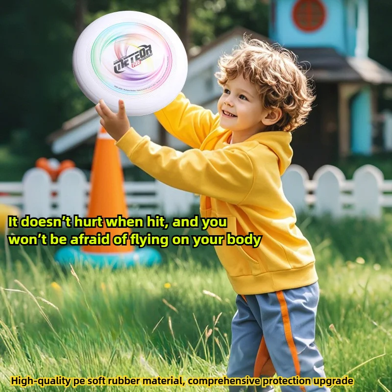 Noctilucence Colorful Flying Saucer Outdoor Leisure Toys Portable Game Flying Disc Competitions Sport Led Luminous Beach Frisbee 4