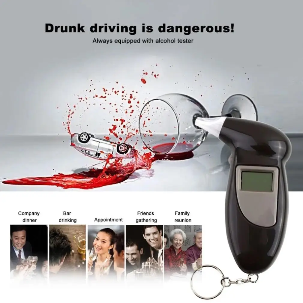 LED Display Alcohol Tester Automatic Backlight Light Professional Digital Breathalyzer Test Tools