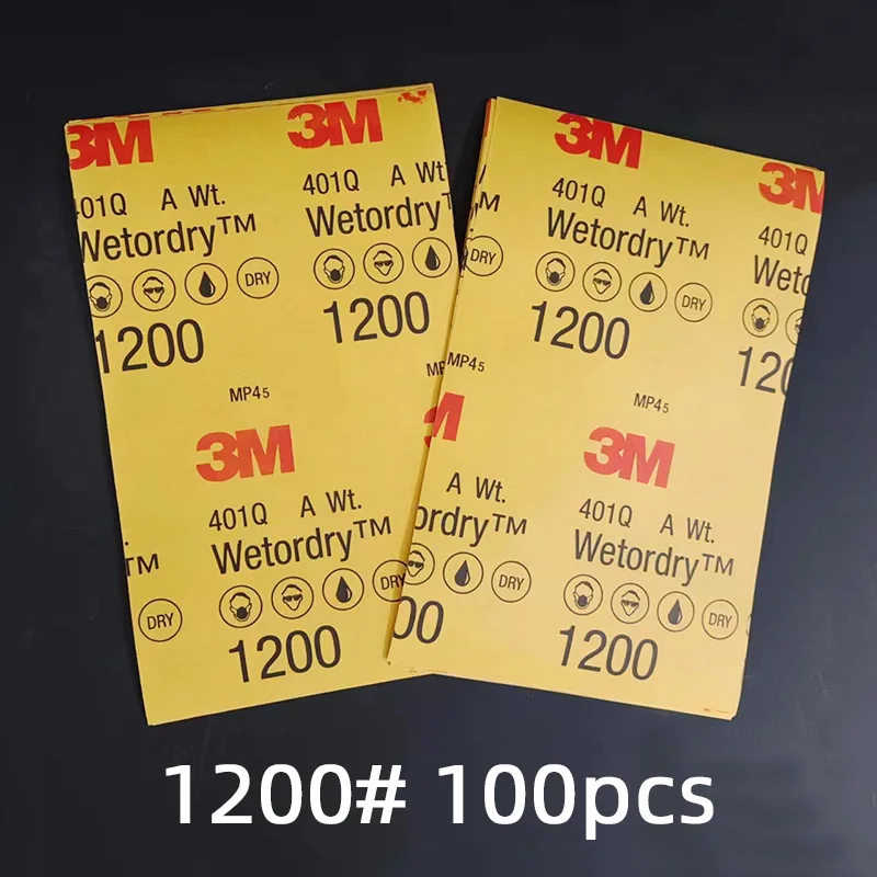 Sandpaper 139mm*228mm 1200 Mesh Silicon Carbide Grinding Car Polishing Paint Primer Coating Abrasive 3M 401Q