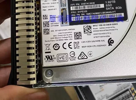 For 4XB7A13636 01PE339 1 92T 2 5 SATA SSD SR650 SR550 Solid State Drive