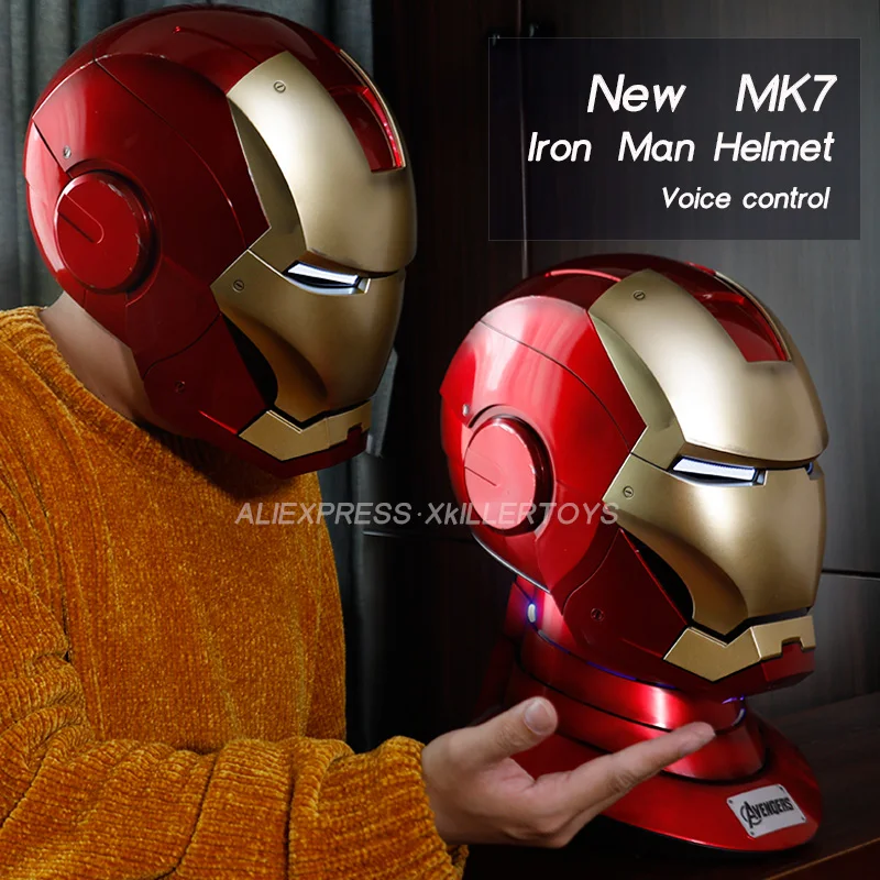 2022 New Of Mk7 Iron Man Helmet  English Voice Control Mask Can Take The Birthday Gift Around Disney And Give It To Men