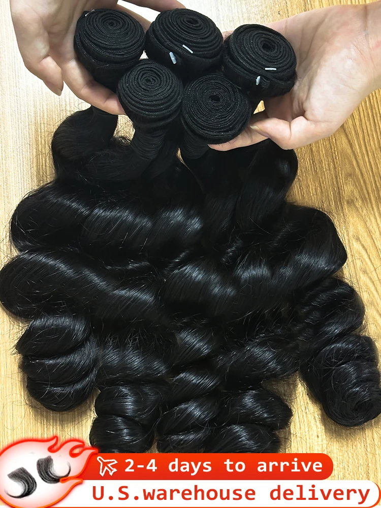 30 36 40 Inch Loose Deep Wave Bundles Brazilian Raw 100% Human Hair Weave Bundles 3 4 Bundle Virgin Curly Human Hair Extensions