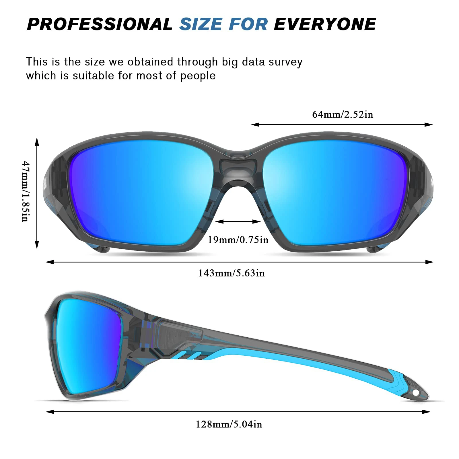BLBAN Polarized Sports Sunglasses For Men & Women - TR90 Frame, UV400 Protection, Wrap-Around For Fishing Running Driving