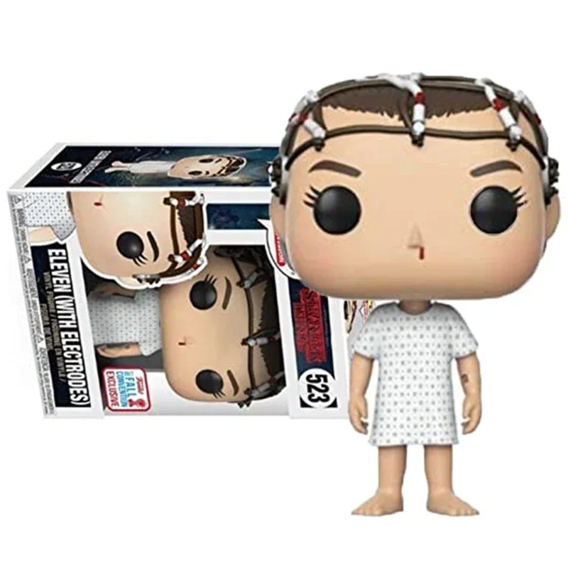 Funko Pop Stranger Action Figure Toys Eleven (Con Electroes) #523 Action Figure Pop Things Toys Kids Gifts Collection Dolls