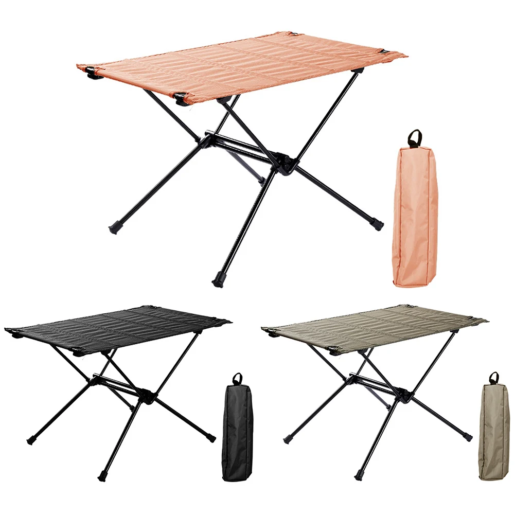 

1pc Camping Folding Table Aluminum Alloy Oxford Cloth Camping Folding Table Barbecue Picnic Table Dinner Desk Camping Furniture