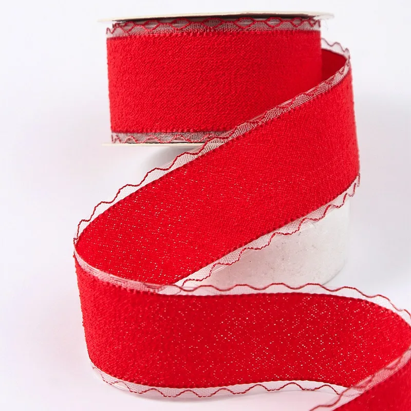 1CM 25mm Einfarbiges Transparentes Spitzenband DIY Schleifen Kinderhaarspangen Geschenkbox-Verpackung Zubehör Handarbeit Bastelbedarf – Detail 2