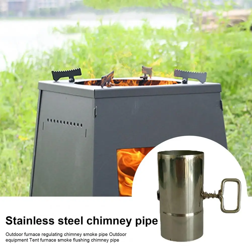 

Outdoor Wood Stove Pipe Convenient Anti-scalding Rust-proof Firewood Stove Pipe Accessories for Tourist