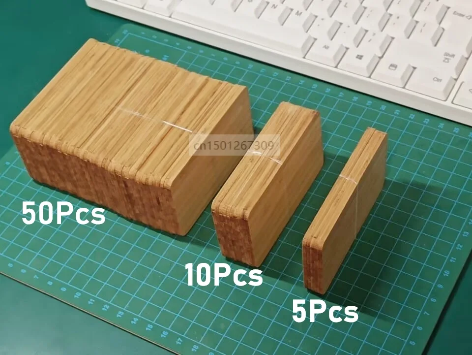 Bamboo Blank Business Card Rectangular Cutouts Thickness 2mm for DIY Craft Project Laser Engraving