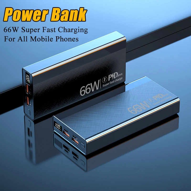 

30000mAh Power Bank 66W PD20W Fast Charging Powerbank Portable External Battery Charger For iPhone Xiaomi Samsung S23 Poverbank